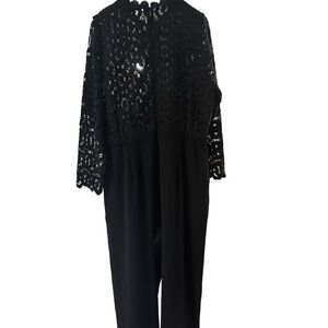 Eloquii Black Lace Overlay Jumpsuit